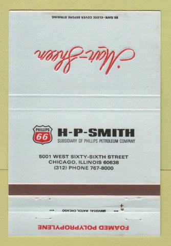 Matchbook Cover - HP Smith Phillips 66 oil gas Chicago IL 40 Strike