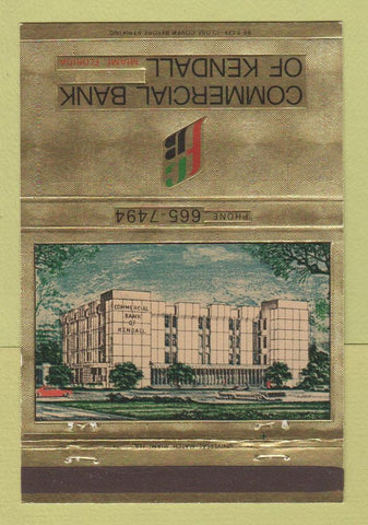 Matchbook Cover - Commerical Bank of Kendall Miami FL 40 Strike