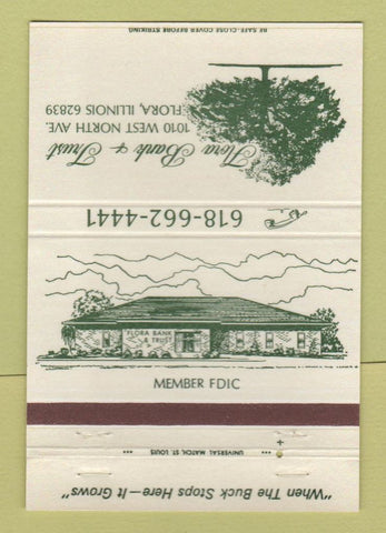 Matchbook Cover - Flora Bank and Trust Flora IL 40 Strike