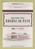 Matchbook Cover - Bank of Pawnee IL 40 Strike