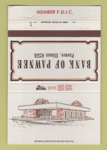 Matchbook Cover - Bank of Pawnee IL 40 Strike