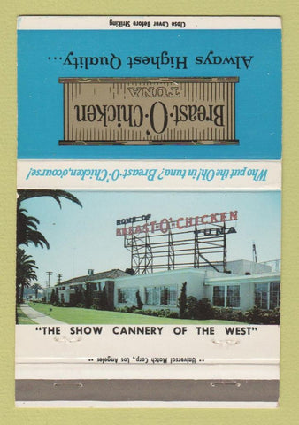 Matchbook Cover - Breast O Chicken Tuna San Diego CA 40 Strike