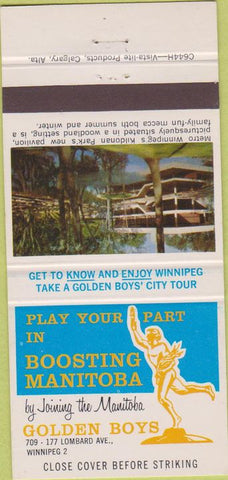 Matchbook Cover - Boosting Manitoba Golden Boys Winnipeg MB 30 Strike