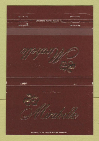 Matchbook Cover - Mirabelle Restaurant Naples FL 40 Strike