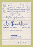Matchbook Cover - Avey Funeral Home Marshalltown IA 40 Strike