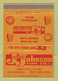 Matchbook Cover - Johnnie Johnson Tire Company Fort Worth TX 40 Strike