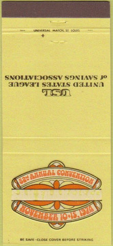 Matchbook Cover - USL Bankers Convention 1974 San Francisco 30 Strike