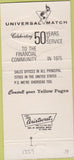 Matchbook Cover - USL Bankers Convention 1974 San Francisco 30 Strike