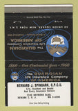 Matchbook Cover - Guardian Insurance Bernard Spingarn Newark NJ 40 Strike