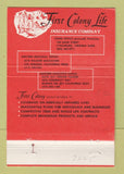 Matchbook Cover - First Colony Life Insurance Lynchburg VA WEAR 40 Strike