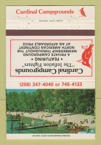 Matchbook Cover - Cardinal Camp Grounds Everett WA camping 40 Strike