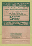 Matchbook Cover - JH Chrismer Insurance Grange Eaton OH 40 Strike