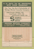 Matchbook Cover - Grange Insurance Rhodes Salem OH WEAR 40 Strike