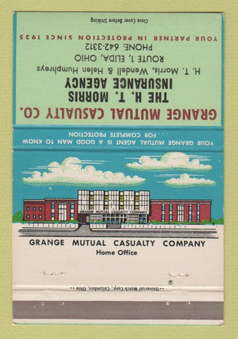 Matchbook Cover - Grange Insurance HT Morris Elida OH 40 Strike