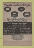 Matchbook Cover - Tannate Leather Belting JE Rhoads Philadelphia PA 40 Strike