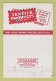 Matchbook Cover - Textile Products Company Philadelphia PA 40 Strike