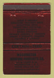 Matchbook Cover - Washington Roofing Products Washington DC WEAR 40 Strike