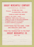 Matchbook Cover - Knight Mercantile Hardware Cartersville GA 40 Strike