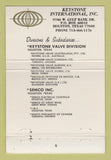 Matchbook Cover - Keystone Valve Lee Bendall Birmingham AL 40 Strike