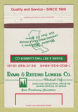 Matchbook Cover - Evans Retting Lumber Grand Rapids MI 40 Strike