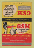 Matchbook Cover GSM Manufactured Engines Chrysler Stork Harrisburg PA 40 Strike