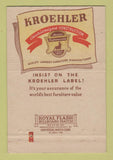 Matchbook Cover - Kroehler Furniture Lemoore CA 40 Strike