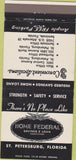 Matchbook Cover - Home Federal Savings St Petersburg FL blk 30 Strike