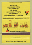Matchbook Cover - Allis Chalmers Fork Lifts Saskatoon SK Regina 40 Strike