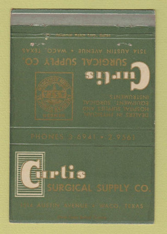 Matchbook Cover - Curtis Surgical Supply Waco TX 40 Strike