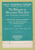 Matchbook Cover - Sal's Tonsorial Parlor Hair Care San Jose CA 40 Strike