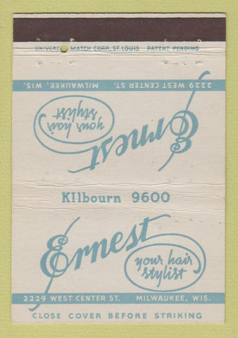 Matchbook Cover - Ernest Hair Salon Milwaukee WI 40 Strike