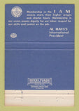 Matchbook Cover - IAM Machinists Union AFL CIO 40 Strike