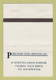 Matchbook Cover - Precision Steel Services Toledo OH 40 Strike
