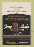 Matchbook Cover - Tony Lama Cowboy Boots Melrose NM 40 Strike