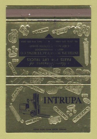 Matchbook Cover - Intrupa Fork Lift Parts Chicago IL WEAR 40 Strike
