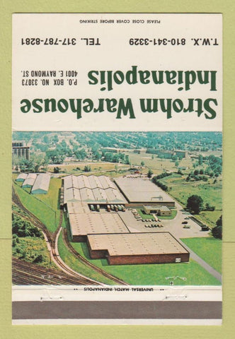 Matchbook Cover - Strohm Warehouse Indianapolis IN  40 Strike