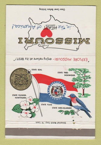 Matchbook Cover - Missouri MO Tourism Jefferson City Development 40 Strike