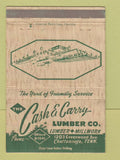 Matchbook Cover - Cash & Carry Lumber Chattanooga TN 40 Strike