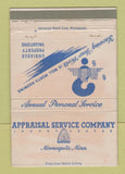 Matchbook Cover - Appraisal Service Company Minneapolis MN 40 Strike