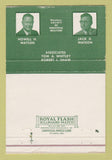 Matchbook Cover - Watson & Watson Real Estate Dallas TX WEAR 40 Strike