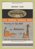 Matchbook Cover - Automatic Lift Trucks fork Ray Wolter Chicago IL 40 Strike