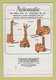 Matchbook Cover - Automatic Lift Trucks fork Ray Wolter Chicago IL 40 Strike