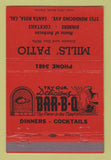 Matchbook Cover - Mills' Patio Santa Rosa CA BBQ RED WEAR 40 Strike