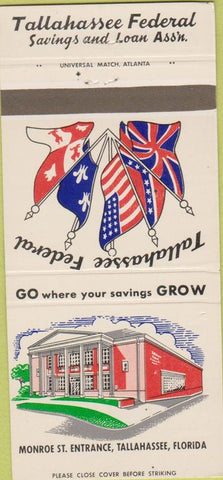 Matchbook Cover - Tallahassee Federal Savings Bank FL 30 Strike