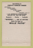 Matchbook Cover - Mills' Patio Santa Rosa CA BBQ YELLOW 40 Strike