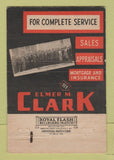 Matchbook Cover - Elmer Clark Real Estate Detroit MI 40 Strike