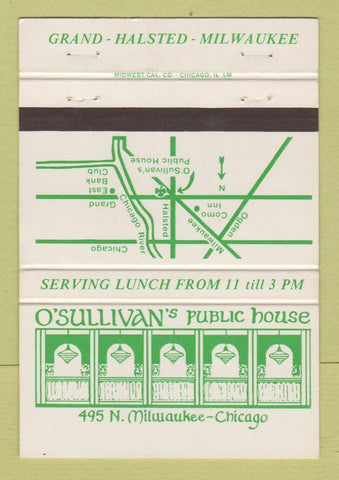 Matchbook Cover - O'Sullivan's Public House Milwaukee WI 40 Strike