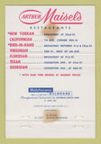 Matchbook Cover - Arthur Maisel's Restaurants New York City 40 Strike