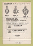 Matchbook Cover - Weco Butterfly Valves Houston TX Chiksan 40 Strike
