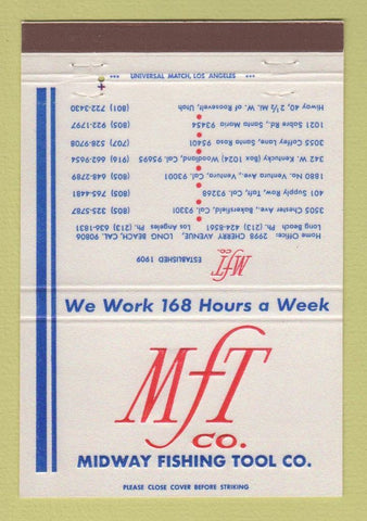 Matchbook Cover - Midway Fishing Tool Long Beach CA 40 Strike